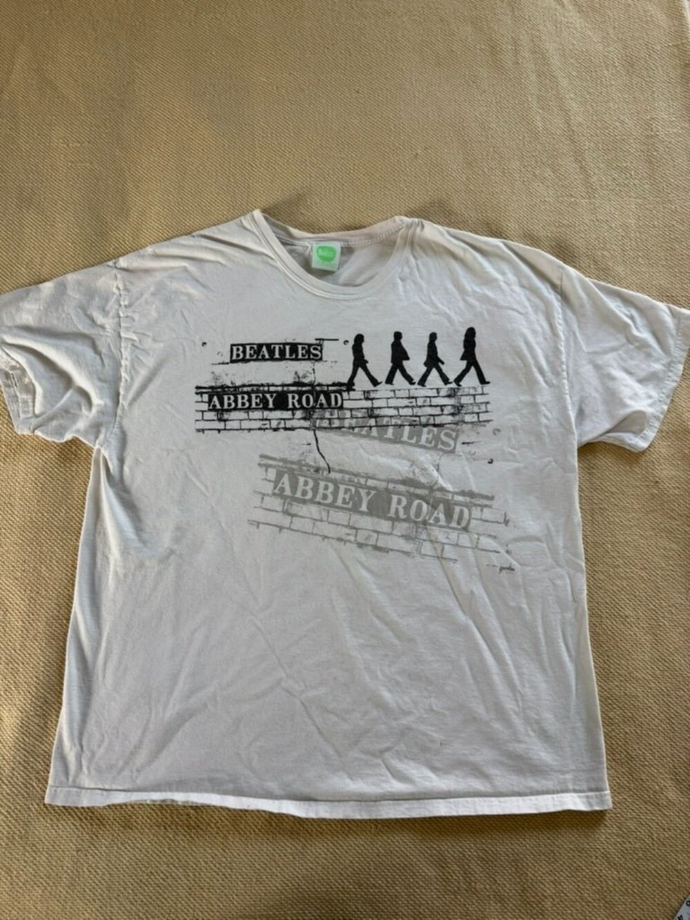The Beatles Abbey Road Official Tee 2XL White Silhouette Graphic T-Shirt Cotton
